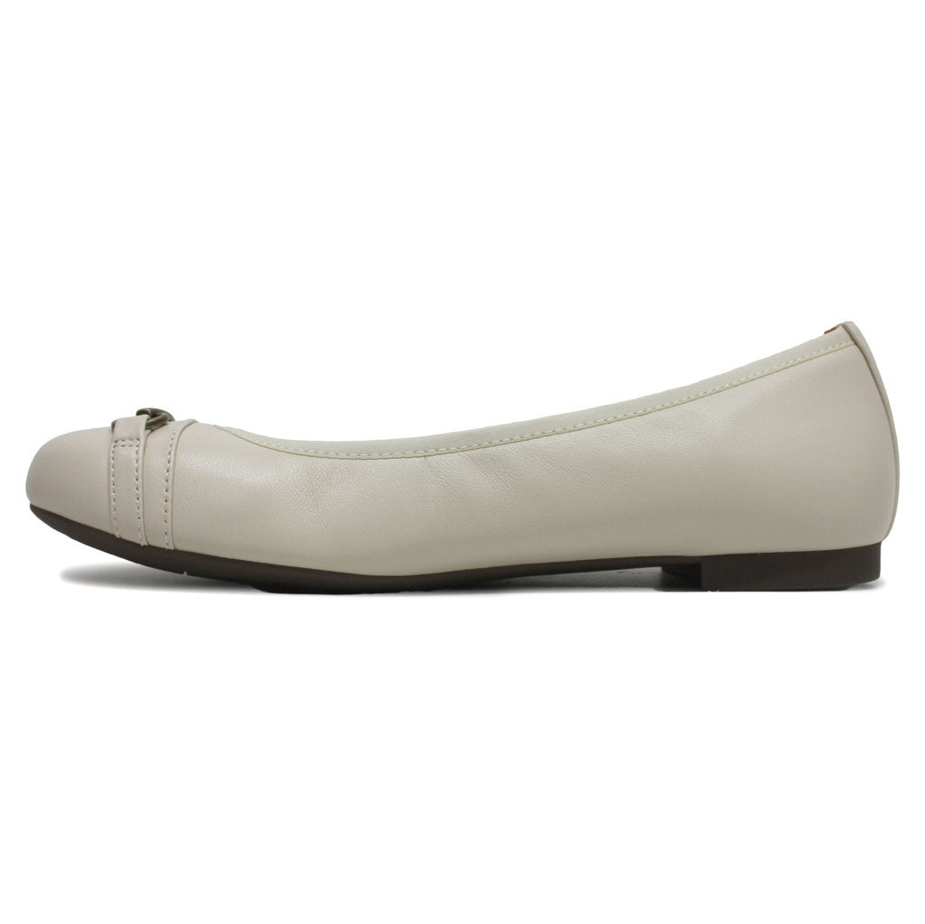 Vionic Delanie Leather Textile Womens Shoes#color_cream