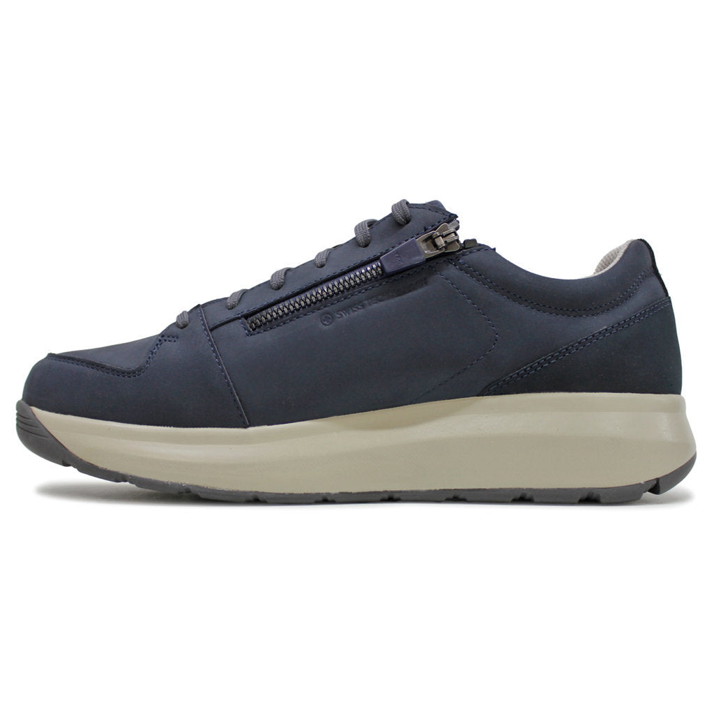 Joya Oliver Nubuck Leather Mens Sneakers#color_dark blue