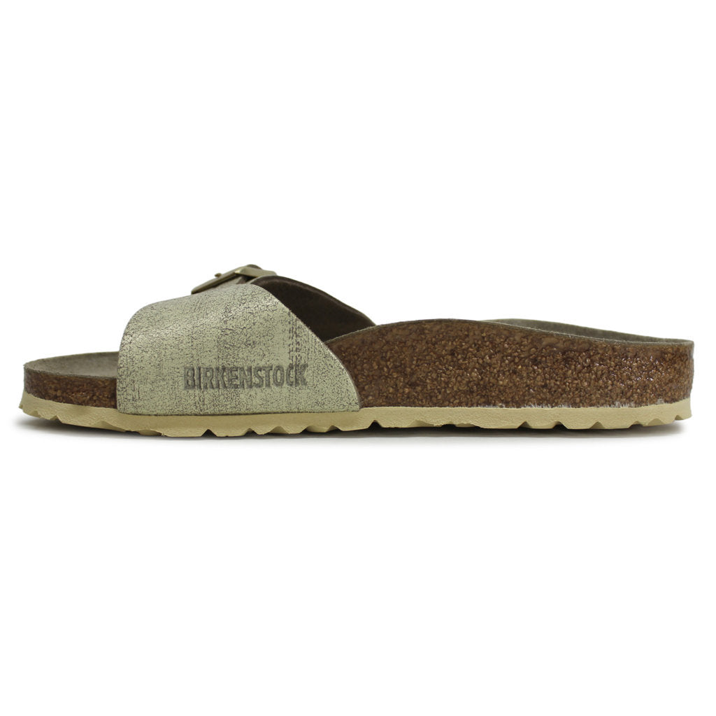 Birkenstock Madrid BS Suede Unisex Sandals#color_washed metallic cream gold