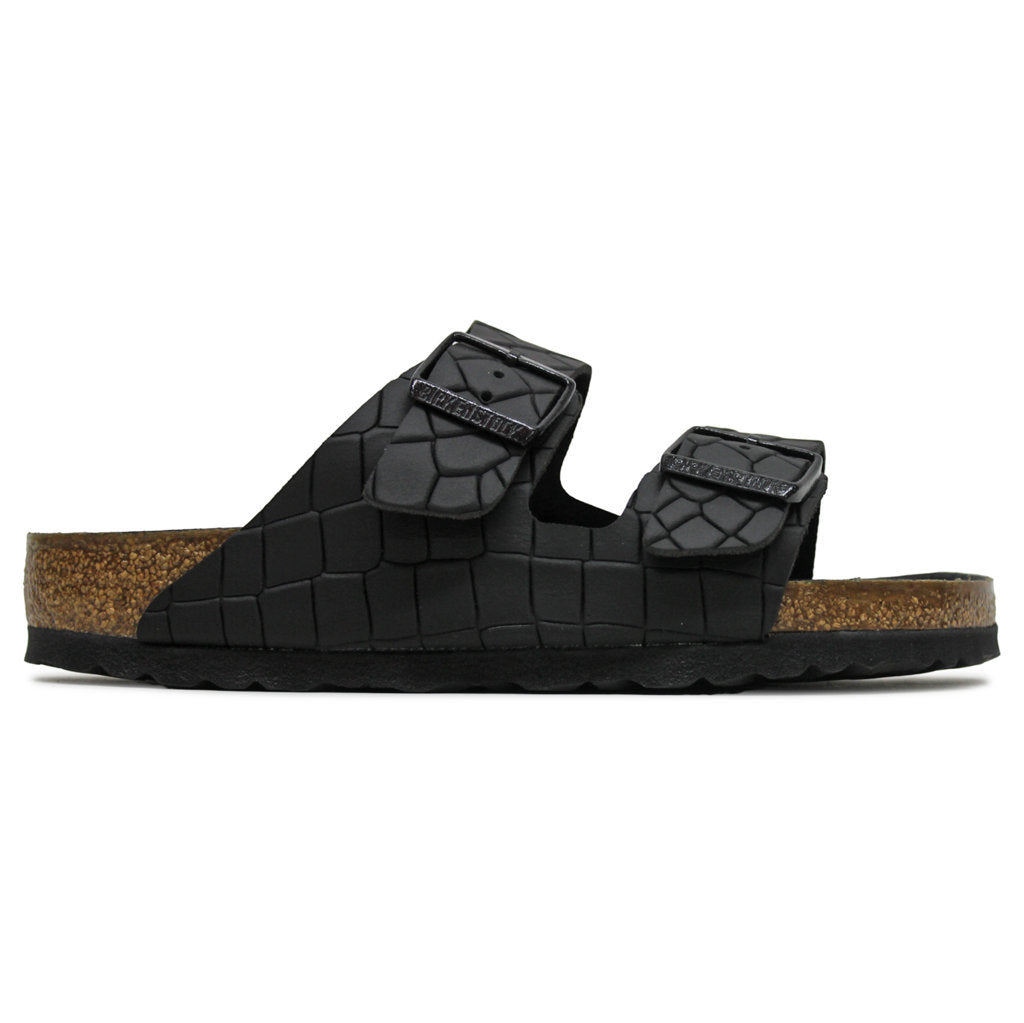 Birkenstock Arizona BS Embossed Natural Leather Unisex Sandals#color_black