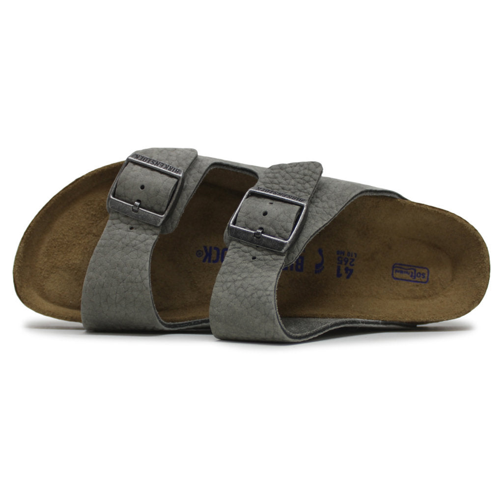 Birkenstock Arizona BS Soft Footbed Nubuck Leather Unisex Sandals#color_desert buck whale gray